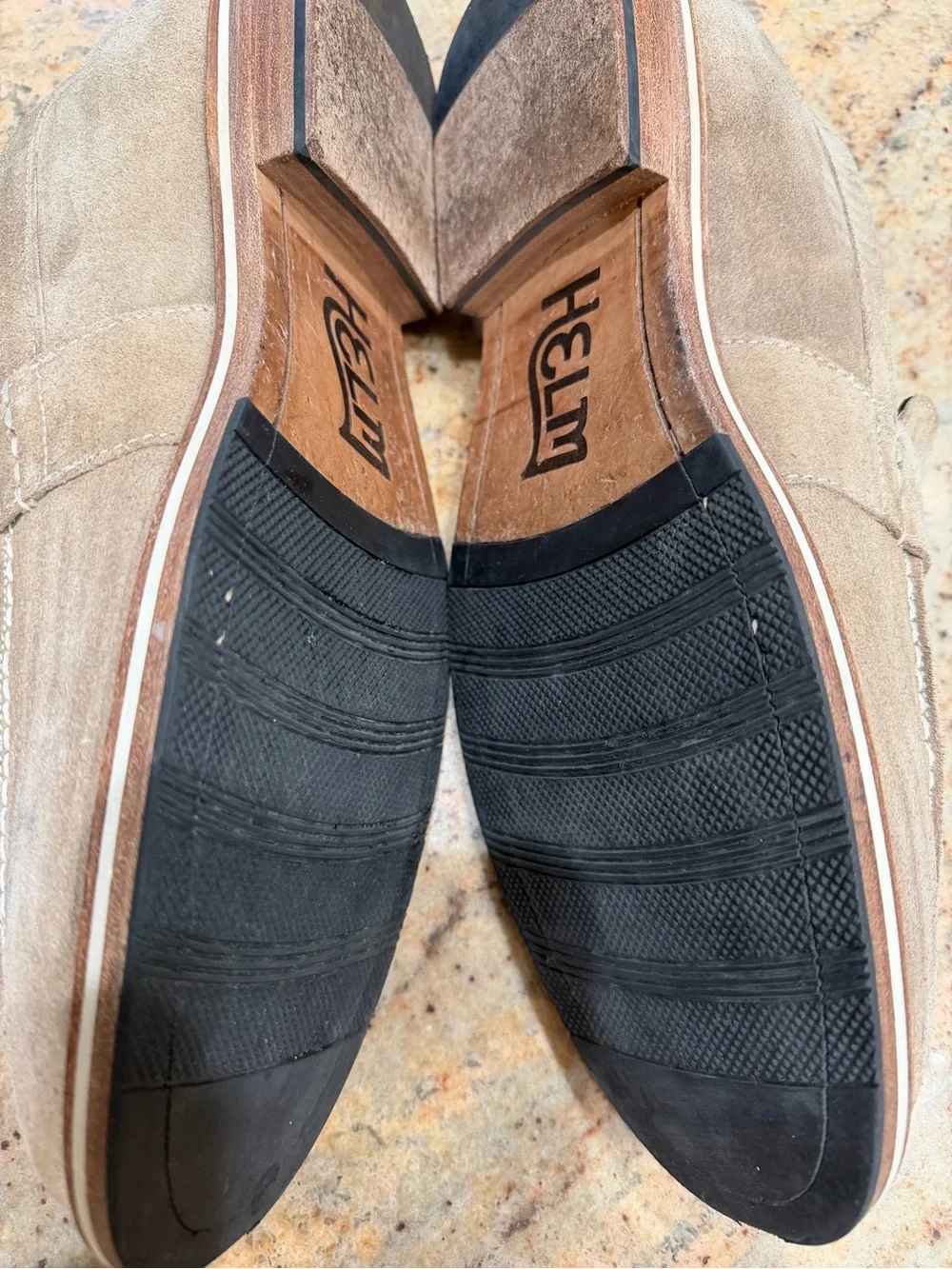 Men's Helm Suede Penny Loafers in Taupe - Casual Dress Slip-Ons Size 12